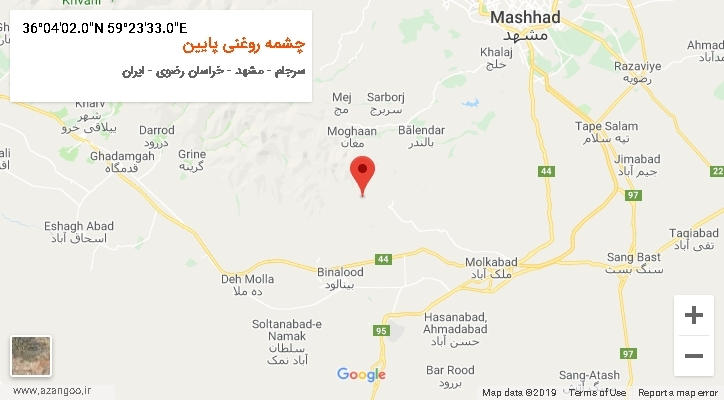 روستای چشمه روغنی پایین بر روی نقشه