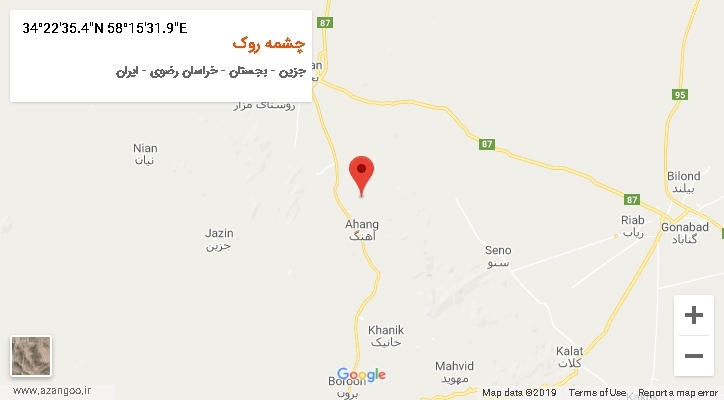 روستای چشمه روک بر روی نقشه