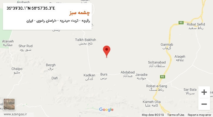 روستای چشمه سبز بر روی نقشه