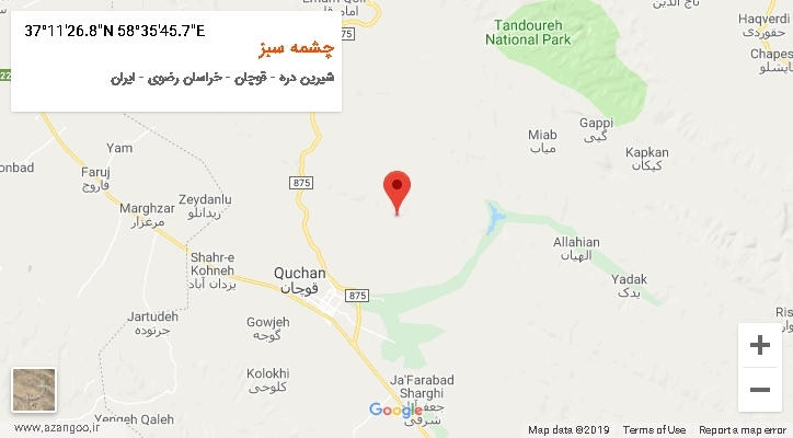 روستای چشمه سبز بر روی نقشه