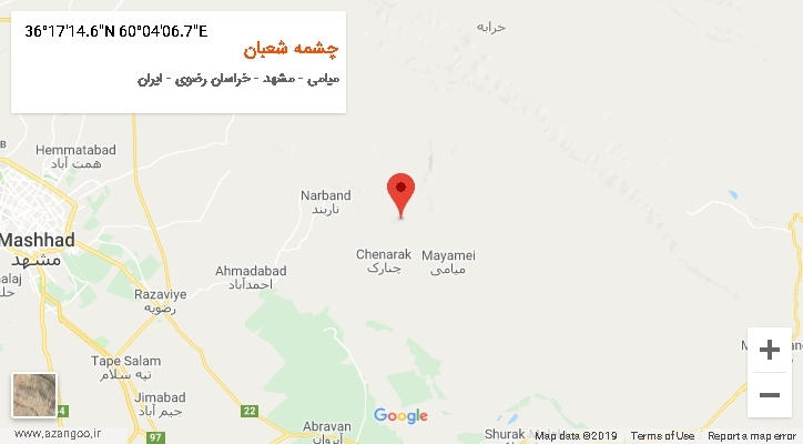 روستای چشمه شعبان بر روی نقشه