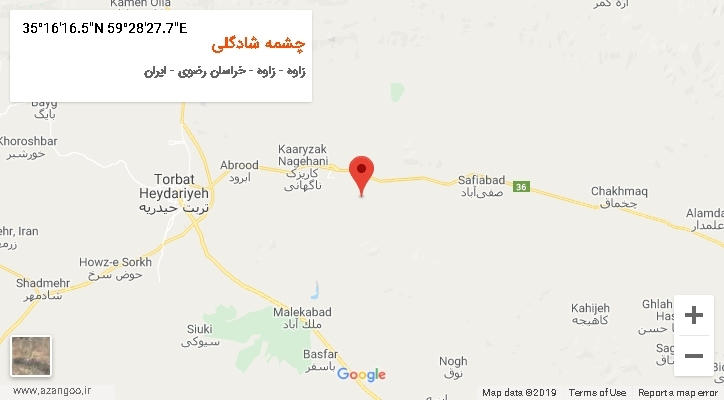 روستای چشمه شادگلی بر روی نقشه