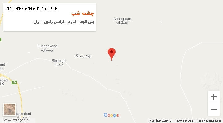 روستای چشمه شب بر روی نقشه