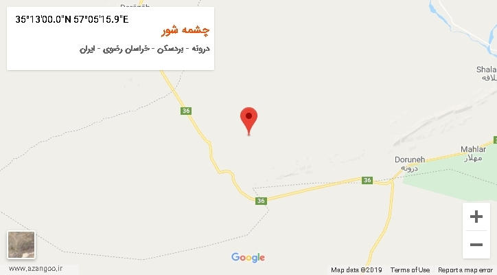 روستای چشمه شور بر روی نقشه