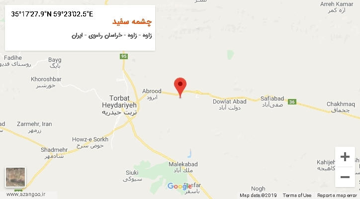 روستای چشمه سفید بر روی نقشه