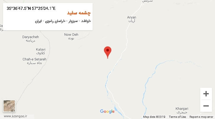 روستای چشمه سفید بر روی نقشه