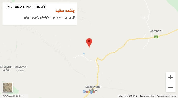 روستای چشمه سفید بر روی نقشه