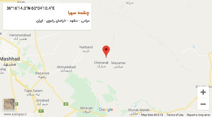 روستای چشمه سهبا بر روی نقشه