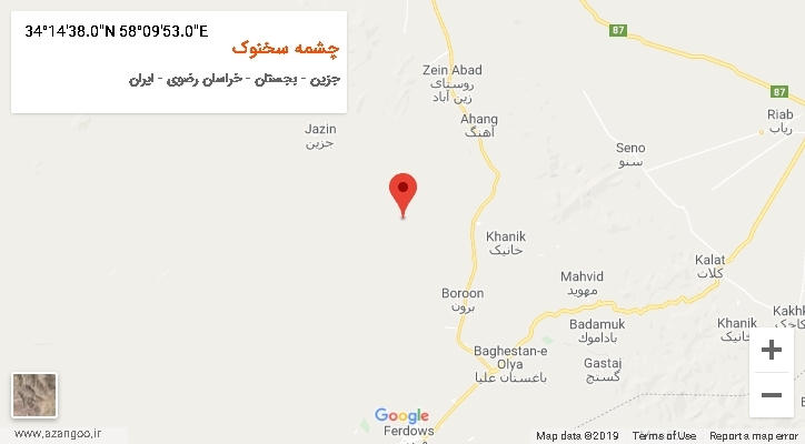 روستای چشمه سخنوک بر روی نقشه