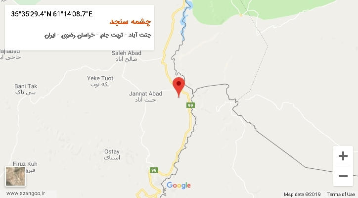 روستای چشمه سنجد بر روی نقشه