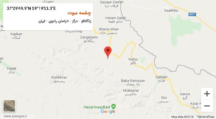 روستای چشمه سوت بر روی نقشه