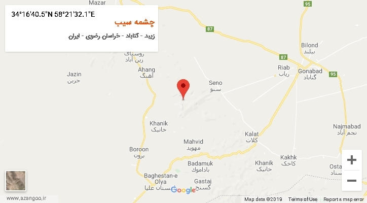 روستای چشمه سیب بر روی نقشه