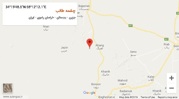 روستای چشمه طالب بر روی نقشه