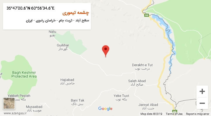 روستای چشمه تیموری بر روی نقشه