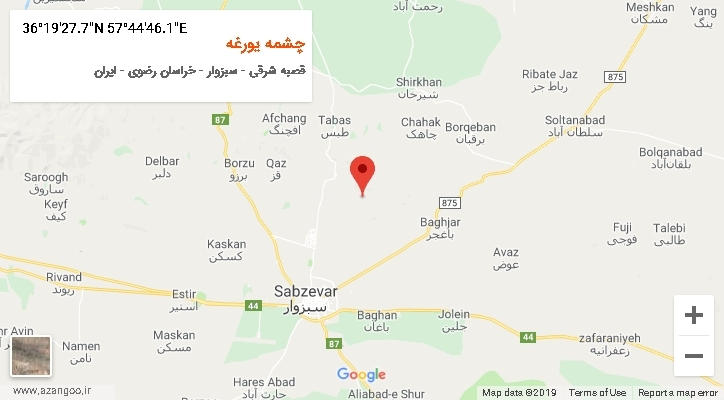 روستای چشمه یورغه بر روی نقشه