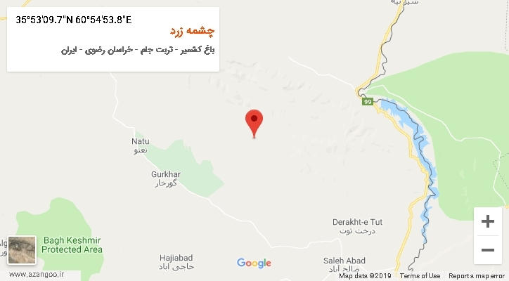 روستای چشمه زرد بر روی نقشه