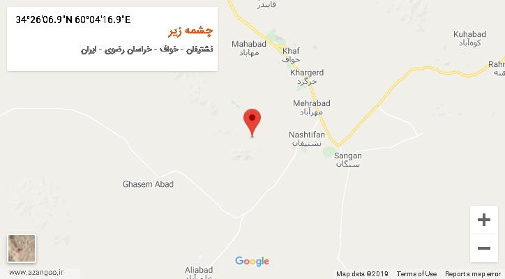 روستای چشمه زیر بر روی نقشه