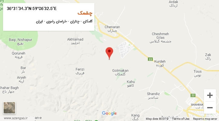 روستای چشمک بر روی نقشه