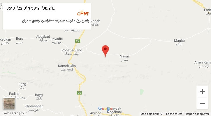 روستای چوقان بر روی نقشه