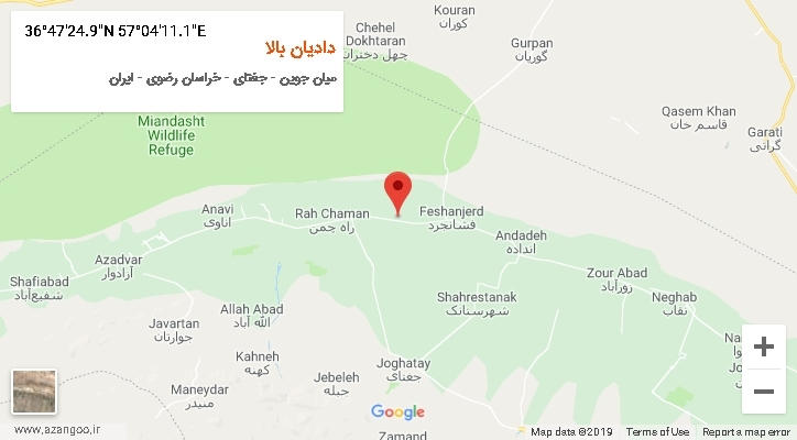 روستای دادیان بالا بر روی نقشه