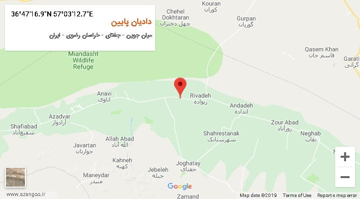 روستای دادیان پایین بر روی نقشه
