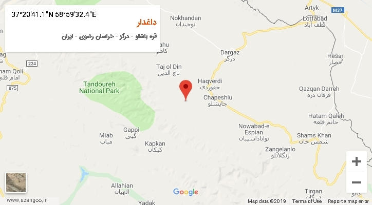 روستای داغدار بر روی نقشه