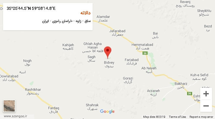 روستای دالانه بر روی نقشه