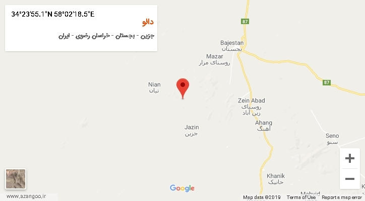 روستای دالو بر روی نقشه
