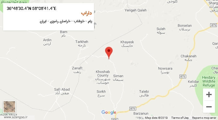روستای داراب بر روی نقشه