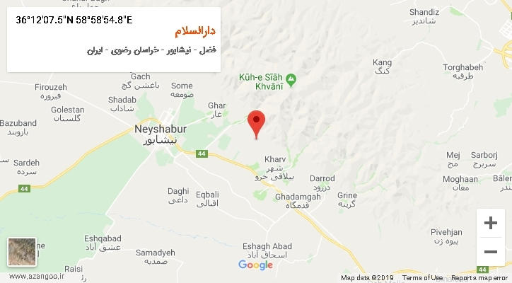 روستای دارالسلام بر روی نقشه