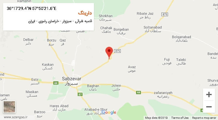 روستای دارینگ بر روی نقشه