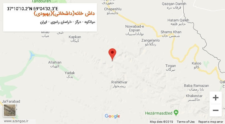 روستای داش خانه(داشخانی)(بهبودی) بر روی نقشه