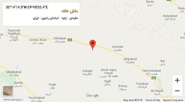 روستای داش خانه بر روی نقشه