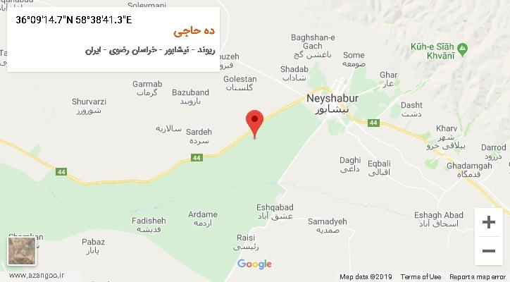روستای ده حاجی بر روی نقشه