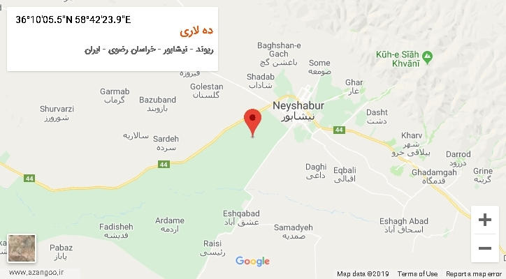 روستای ده لاری بر روی نقشه