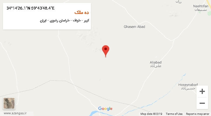 روستای ده ملک بر روی نقشه