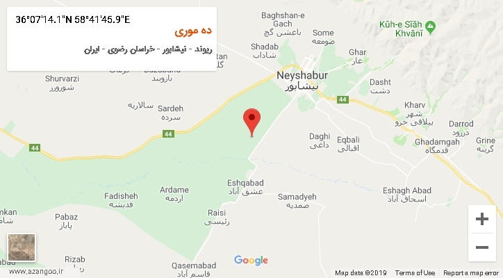 روستای ده موری بر روی نقشه