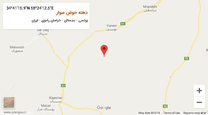 روستای دهنه حوض سوار بر روی نقشه