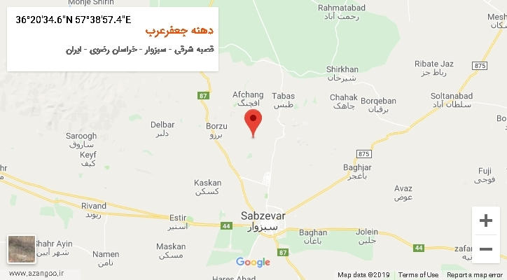 روستای دهنه جعفرعرب بر روی نقشه