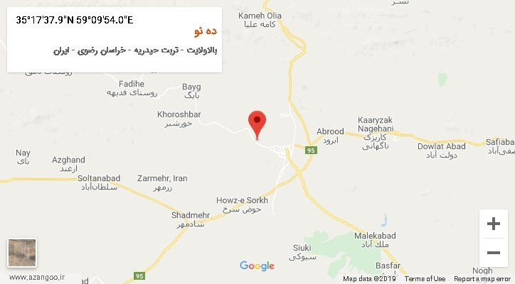 روستای ده نو بر روی نقشه