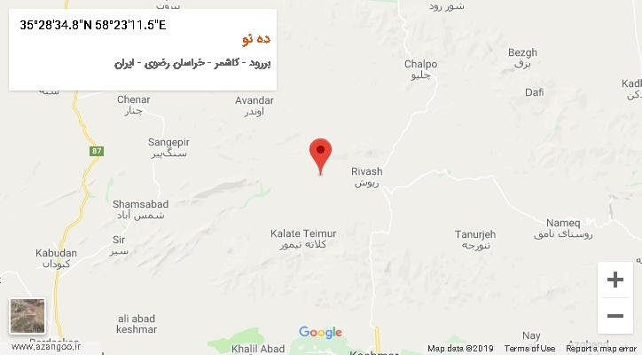 روستای ده نو بر روی نقشه