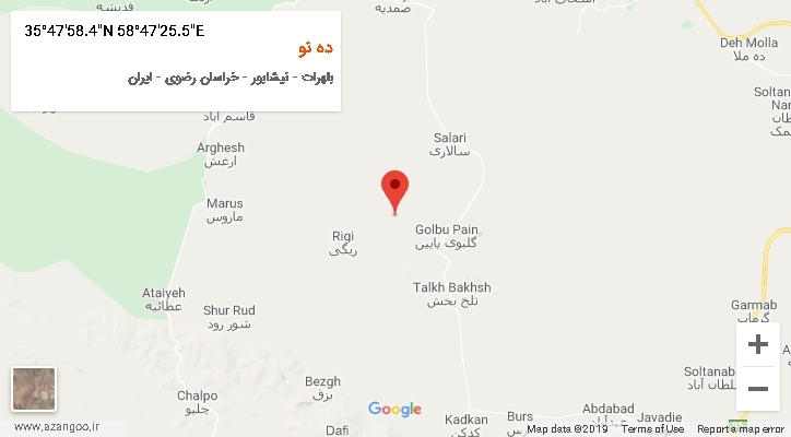 روستای ده نو بر روی نقشه