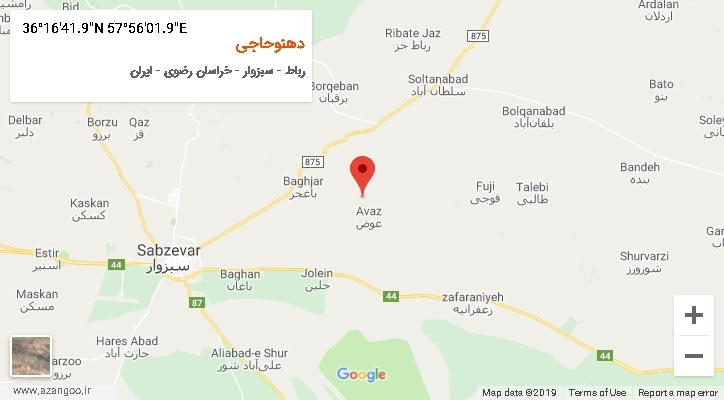 روستای دهنوحاجی بر روی نقشه