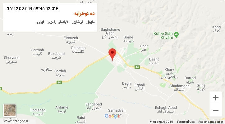 روستای ده نوخرابه بر روی نقشه