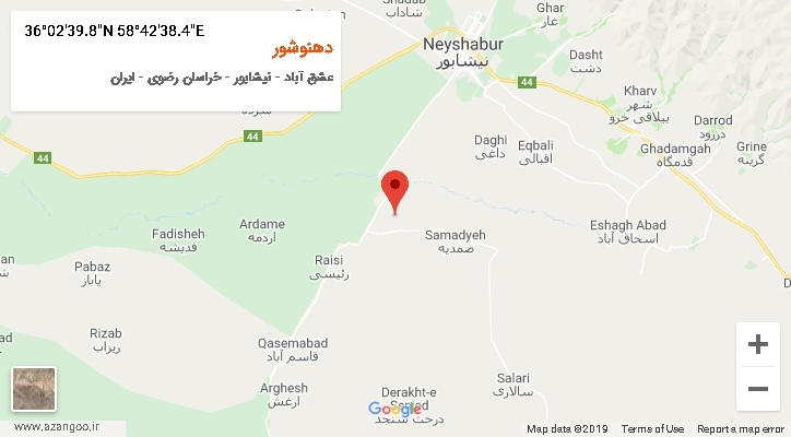 روستای دهنوشور بر روی نقشه