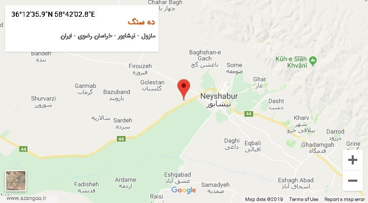 روستای ده سنگ بر روی نقشه