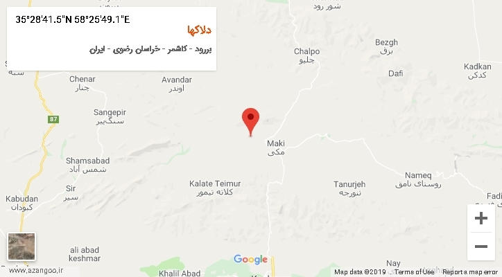 روستای دلاکها بر روی نقشه