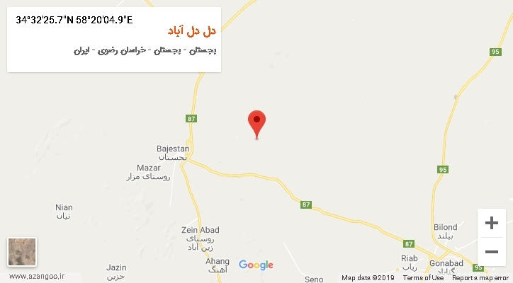 روستای دل دل آباد بر روی نقشه