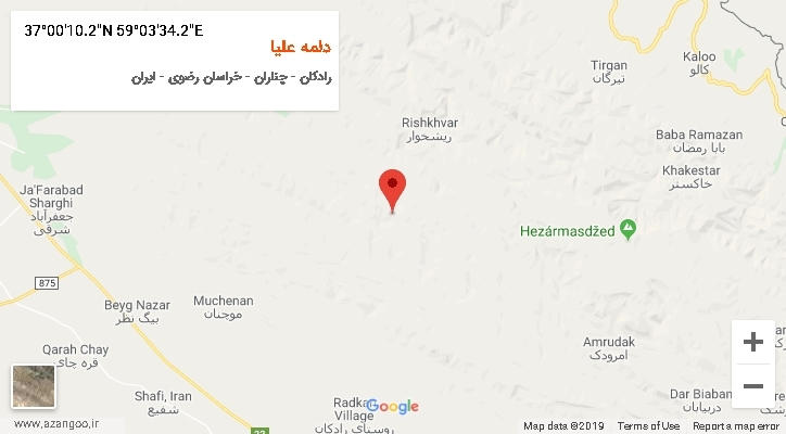 روستای دلمه علیا بر روی نقشه