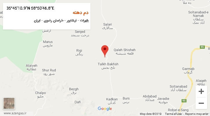 روستای دم دهنه بر روی نقشه